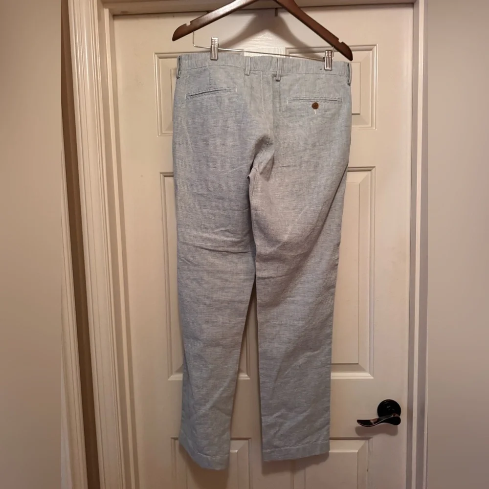 J. Crew - The Sutton - Men's Blue & White pin striped linen blend Pants